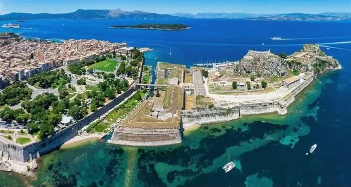 Framed Print : Corfu, 10 June 2024: Ionian Islands of Greece Corfu. Panoramic view of corfu city Framed Print : Corfu, 10 June 2024: Ionian Islands of Greece Corfu. Panoramic view of corfu city
