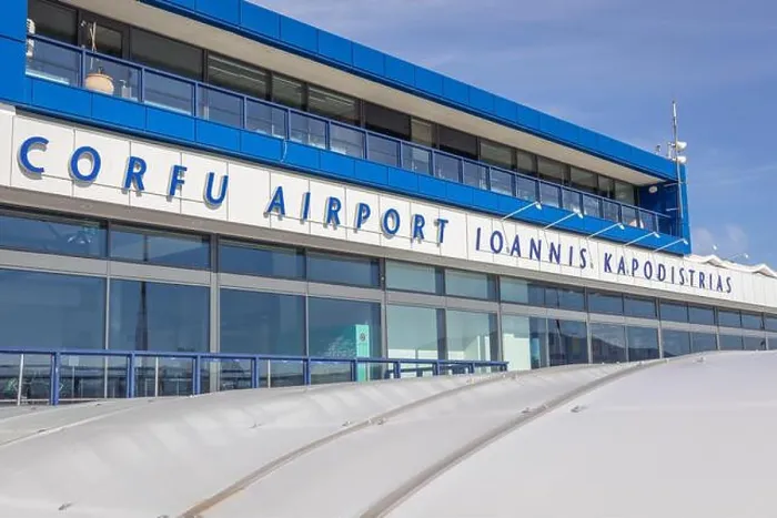 Framed Print : Corfu International Airport Ioannis Kapodistrias on a Greek island of Corfu also called Kerkyra, in Corfu city
