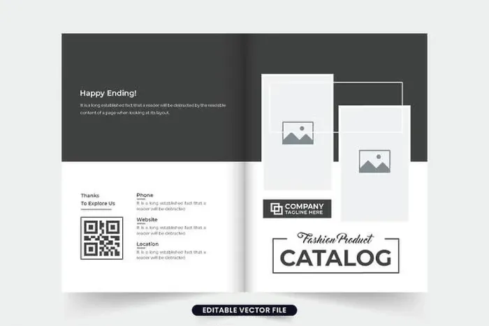 Framed Print : Corporate company product sale booklet cover design