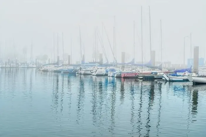 Framed Print : Corpus Christi Municipal Marina on a foggy day Framed Print : Corpus Christi Municipal Marina on a foggy day