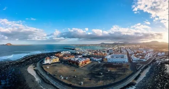 Framed Print : Corralejo aerial cityscape, port city in Fuerteventura Framed Print : Corralejo aerial cityscape, port city in Fuerteventura
