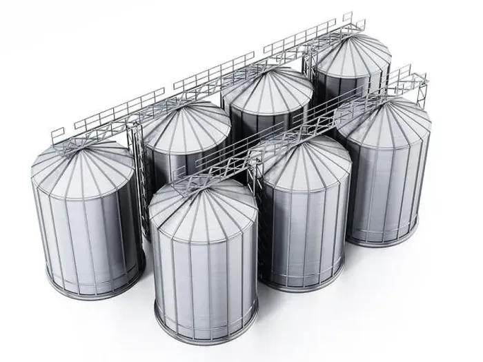 Framed Print : Corrugated steel grain silos isolated on white background. 3D illustration Framed Print : Corrugated steel grain silos isolated on white background. 3D illustration