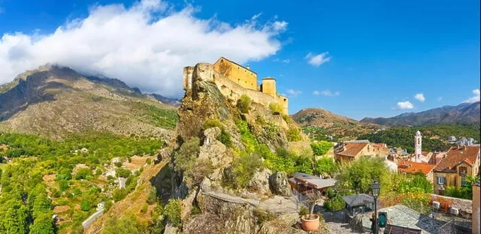 Framed Print : Corte, the Citadel in the Old Town, Corsica Island, France Framed Print : Corte, the Citadel in the Old Town, Corsica Island, France