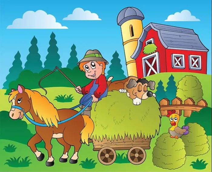 Framed Print : Country scene with red barn 9 Framed Print : Country scene with red barn 9