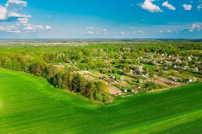Framed Print : Countryside Rural Green Field Landscape With Young Wheat Sprouts And Small Russian Village In Spring Summer Cloudy Day. Agricultural Field. Young Framed Print : Countryside Rural Green Field Landscape With Young Wheat Sprouts And Small Russian Village In Spring Summer Cloudy Day. Agricultural Field. Young
