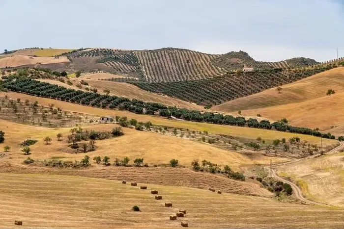 Framed Print : Countryside of Spain. Hills with agriculture Framed Print : Countryside of Spain. Hills with agriculture