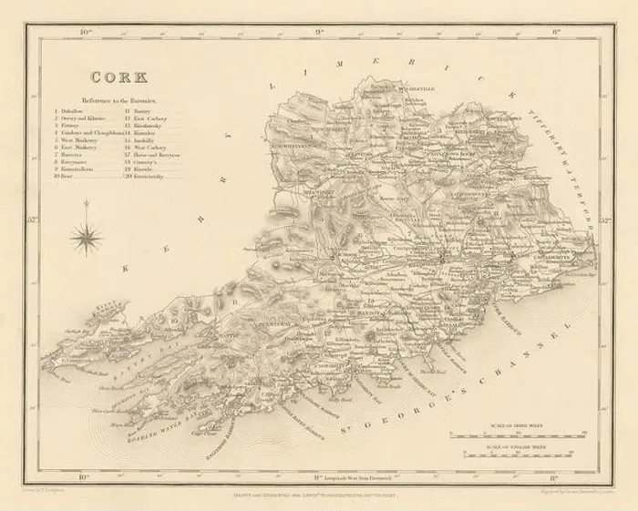 Framed Print : COUNTY CORK antique map for LEWIS by CREIGHTON & DOWER - Ireland 1837 old Framed Print : COUNTY CORK antique map for LEWIS by CREIGHTON & DOWER - Ireland 1837 old