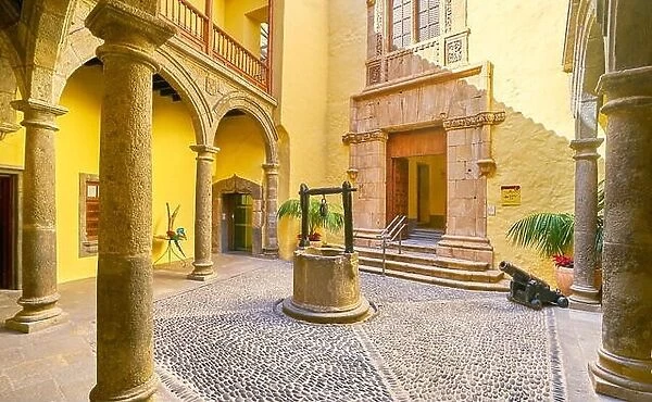 Well in the courtyard in the Columbus House, Las Palmas, Gran Canaria, Spain