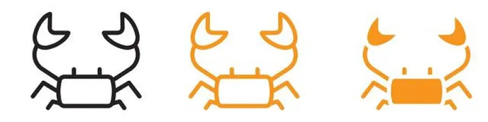Framed Print : Crabs icon web design logo set collection in flat vector