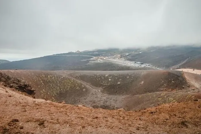 Framed Print : Top of crater Mount Etna volcano, frozen cold lava smokes, thick clouds Framed Print : Top of crater Mount Etna volcano, frozen cold lava smokes, thick clouds