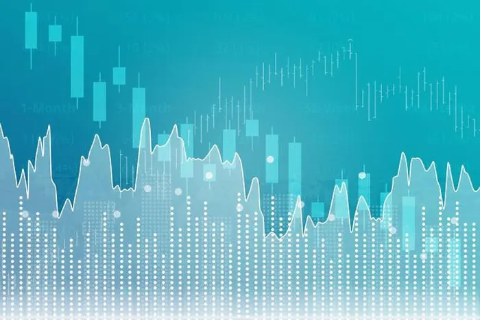 Framed Print : Creative finance graph on blue Framed Print : Creative finance graph on blue