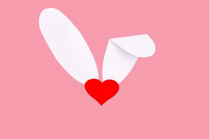 Framed Print : Creative greeting card. Imitation of the Easter bunny Framed Print : Creative greeting card. Imitation of the Easter bunny