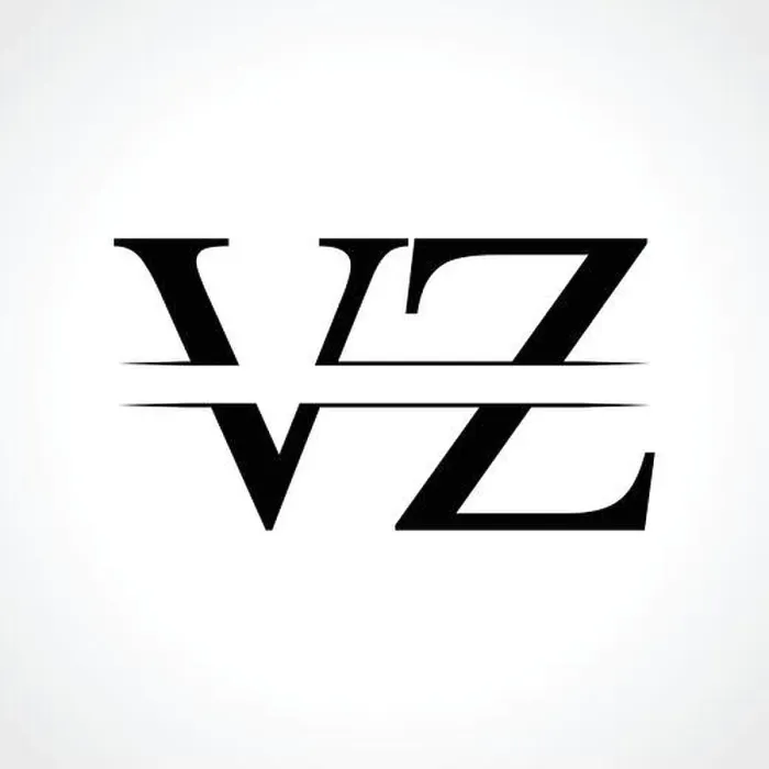 Framed Print : Creative Letter VZ Logo Vector Template With Black Color. VZ Logo Design Framed Print : Creative Letter VZ Logo Vector Template With Black Color. VZ Logo Design