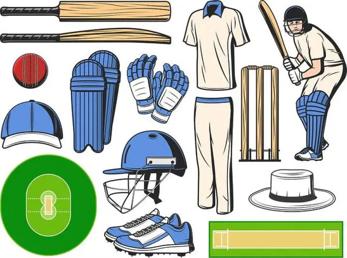 Framed Print : Cricket equipment, sport icons of ball