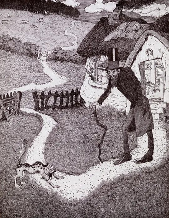 Framed Print : There Was A Crooked Man From the picture by Sidney H Sime from the book Princess Marie Josés Childrens Book published