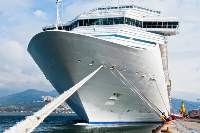 Framed Print : Cruise ship bow on a beautiful day