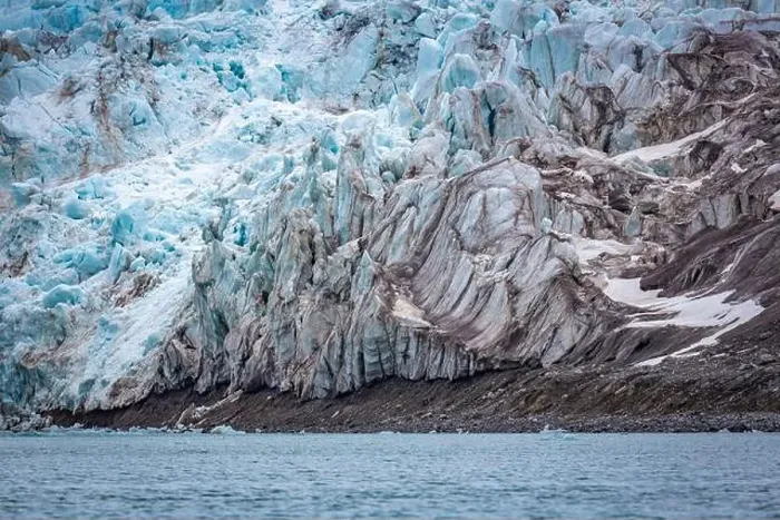 Framed Print : cruising in the Arctic in the Magdalensfjord on Svalbard along a glacier