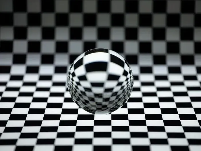 Framed Print : Crystal ball on a checked background Framed Print : Crystal ball on a checked background