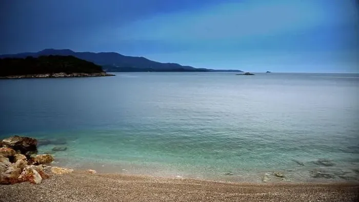 Framed Print : Crystal clear waters with sandy beaches and secluded bays