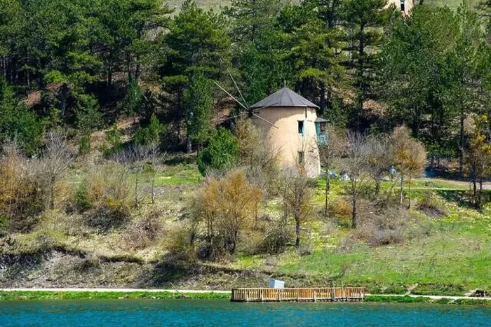 Framed Print : Cubuk Lake in Goynuk District of Bolu, Turkey. Beautiful lake view with windmills Framed Print : Cubuk Lake in Goynuk District of Bolu, Turkey. Beautiful lake view with windmills