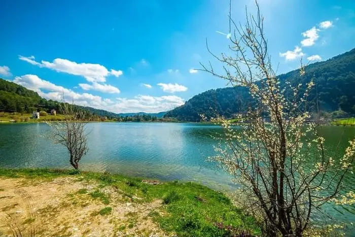 Framed Print : Cubuk Lake in Goynuk District of Bolu, Turkey. Beautiful lake view with windmills Framed Print : Cubuk Lake in Goynuk District of Bolu, Turkey. Beautiful lake view with windmills