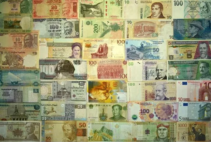 Framed Print : Currency notes from the world Framed Print : Currency notes from the world