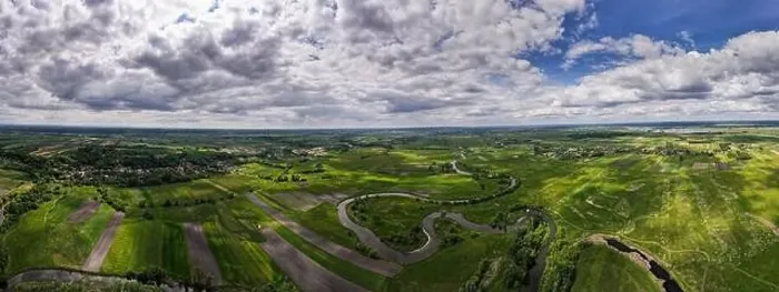 Framed Print : Curvy River NIda and Farmlands. Drone Panorama. Polish Countryside Framed Print : Curvy River NIda and Farmlands. Drone Panorama. Polish Countryside