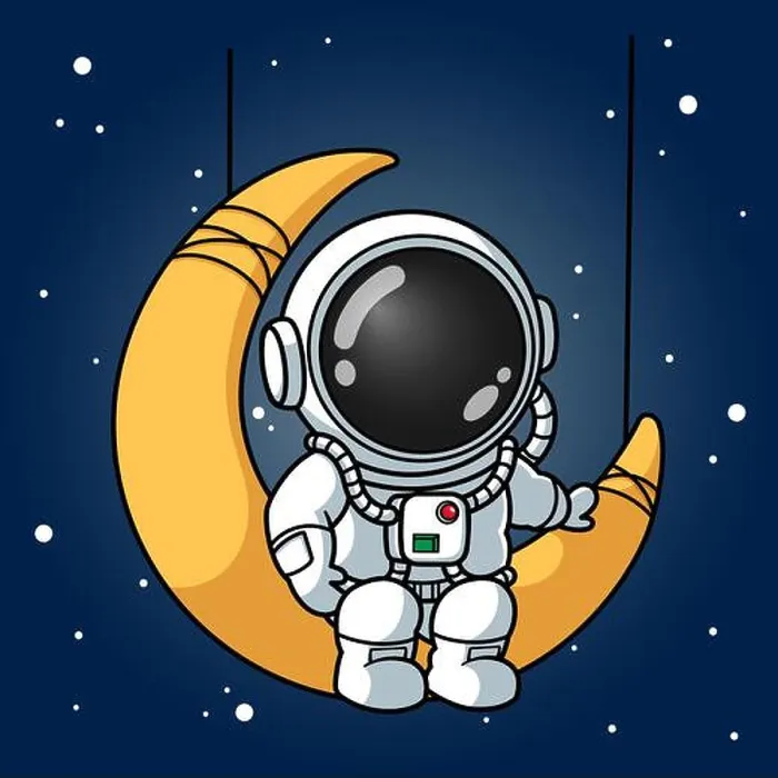 Framed Print : Cute Astronaut Sitting On The Crescent Moon Framed Print : Cute Astronaut Sitting On The Crescent Moon