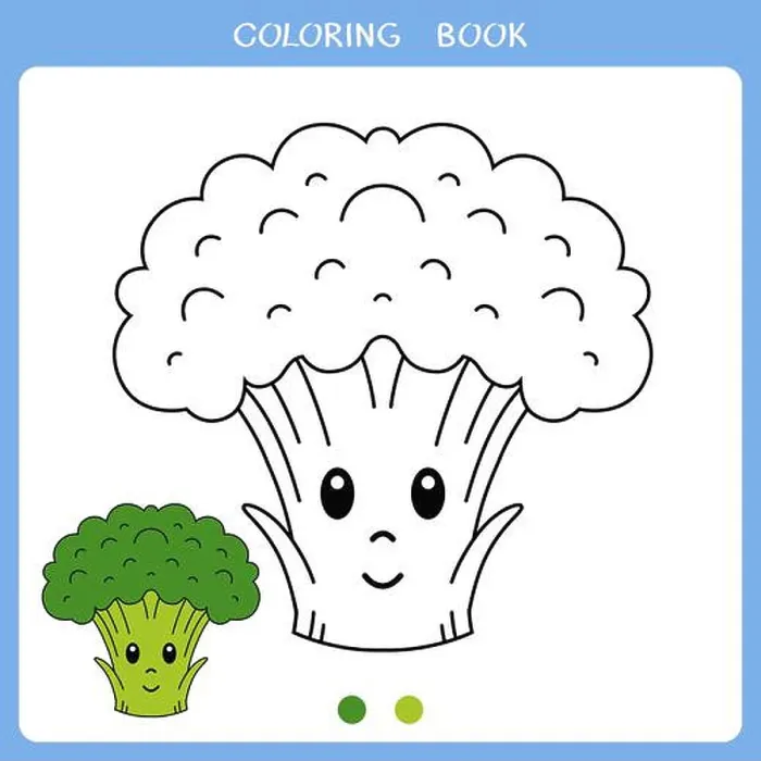 Framed Print : Cute broccoli for coloring book Framed Print : Cute broccoli for coloring book