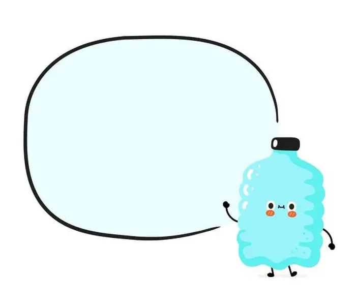 Framed Print : Cute funny happy smile plastic bottle character with text box Framed Print : Cute funny happy smile plastic bottle character with text box