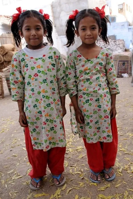 Framed Print : Cute Indian Twins Framed Print : Cute Indian Twins