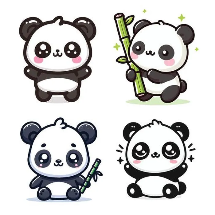 Framed Print : Cute Kawaii Panda Bear Mascot. Cartoon Funny Smiling Happy Panda Sticker Framed Print : Cute Kawaii Panda Bear Mascot. Cartoon Funny Smiling Happy Panda Sticker