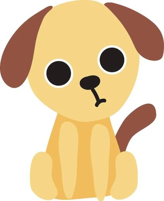 Framed Print : Cute little puppy, illustration, vector on white background Framed Print : Cute little puppy, illustration, vector on white background