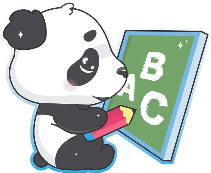 Framed Print : Cute panda drawing on school board with pencil kawaii cartoon vector character Framed Print : Cute panda drawing on school board with pencil kawaii cartoon vector character