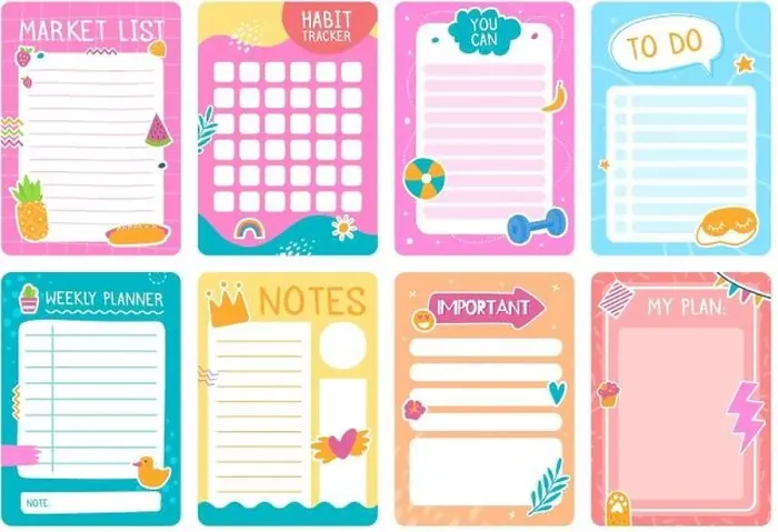 Framed Print : Cute planner pages with stickers Framed Print : Cute planner pages with stickers