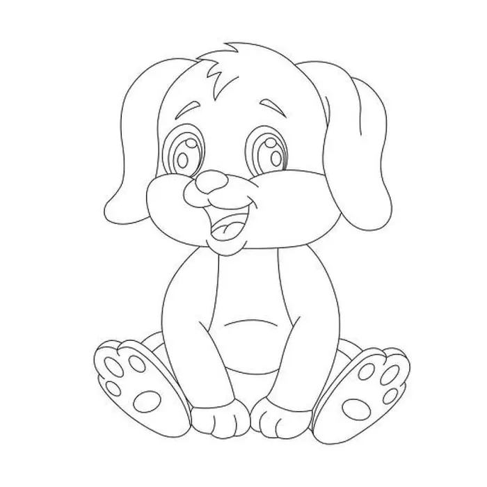 Framed Print : Cute puppy dog outline coloring page for kids animal coloring book cartoon vector illustration Framed Print : Cute puppy dog outline coloring page for kids animal coloring book cartoon vector illustration