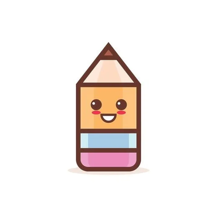 Framed Print : cute wooden pencil rubber eraser cartoon comic character with smiling face happy emoji kawaii style back to school Framed Print : cute wooden pencil rubber eraser cartoon comic character with smiling face happy emoji kawaii style back to school