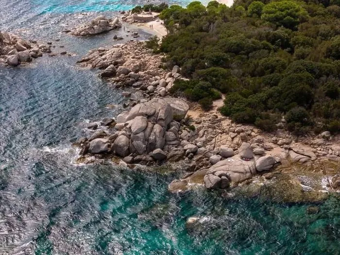 Framed Print : Da Mare By Sea Lounge in Porto-Vecchio and surrounding beach aerial view, Corsica France Framed Print : Da Mare By Sea Lounge in Porto-Vecchio and surrounding beach aerial view, Corsica France