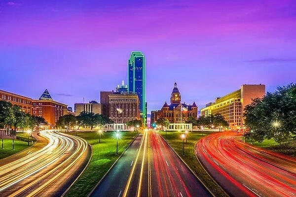 Dallas, Texas, USA cityscape at Dealey Plaza