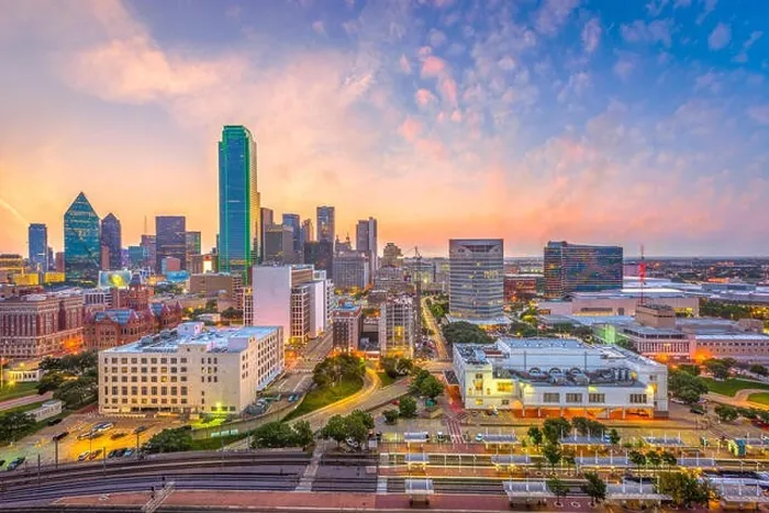 Framed Print : Dallas, Texas, USA downtown city skyline at dusk Framed Print : Dallas, Texas, USA downtown city skyline at dusk