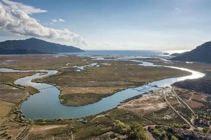 Framed Print : Dalyan river delta, Iztuzu beach and the surrounding mountains in Dalyan, Turkey Framed Print : Dalyan river delta, Iztuzu beach and the surrounding mountains in Dalyan, Turkey