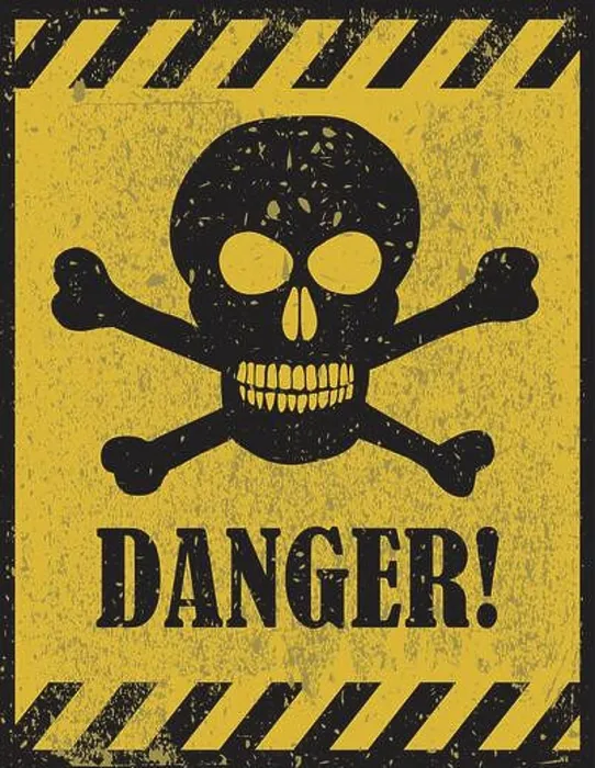 Framed Print : Danger sign with skull symbol. Deadly danger sign, warning sign, danger zone