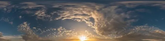 Framed Print : Dark blue sunset sky pano with Cumulus clouds Framed Print : Dark blue sunset sky pano with Cumulus clouds