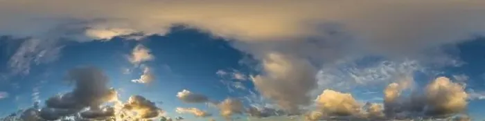 Framed Print : Dark blue sunset sky panorama with Cumulus clouds