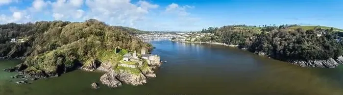 Framed Print : Dartmouth Castle over River Dart from a drone, Dartmouth, Kingswear, Devon, England Framed Print : Dartmouth Castle over River Dart from a drone, Dartmouth, Kingswear, Devon, England