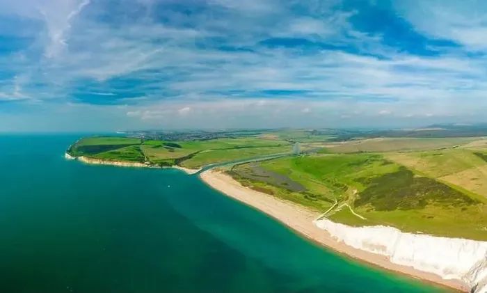 Framed Print : A daytime aerial drone view of the Seven Sisters cliffs on the East Sussex coast, UK Framed Print : A daytime aerial drone view of the Seven Sisters cliffs on the East Sussex coast, UK