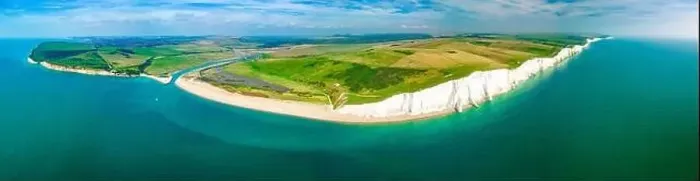 Framed Print : A daytime aerial drone view of the Seven Sisters cliffs on the East Sussex coast, UK Framed Print : A daytime aerial drone view of the Seven Sisters cliffs on the East Sussex coast, UK
