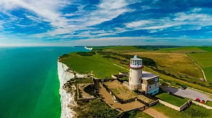 Framed Print : A daytime aerial drone view of the Seven Sisters cliffs on the East Sussex coast, UK Framed Print : A daytime aerial drone view of the Seven Sisters cliffs on the East Sussex coast, UK