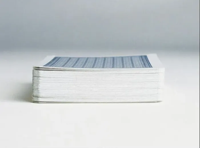 Framed Print : Deck of cards, side view, close up Framed Print : Deck of cards, side view, close up
