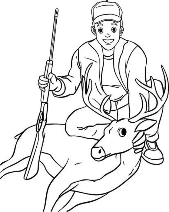Framed Print : Deer Hunting Isolated Coloring Page for Kids Framed Print : Deer Hunting Isolated Coloring Page for Kids